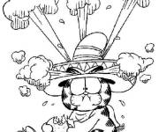 Coloriage Chat Garfield de Sombrero