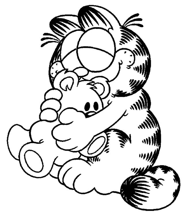 Coloriage Garfield à colorier facile dessin gratuit à imprimer
