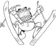 Coloriage Garfield Au ski