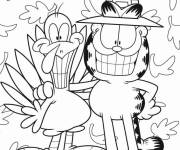 Coloriage Garfield Avec la dinde