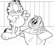 Coloriage Garfield avec Nermal