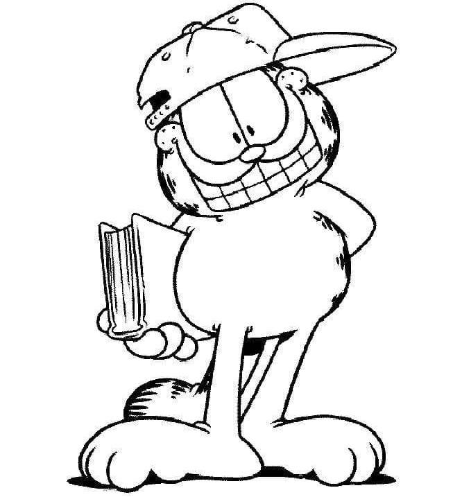 Coloriage Garfield avec un livre de coloriage dessin gratuit à imprimer