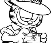 Coloriage Garfield comme un photographe