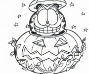 Coloriage Garfield en Halloween