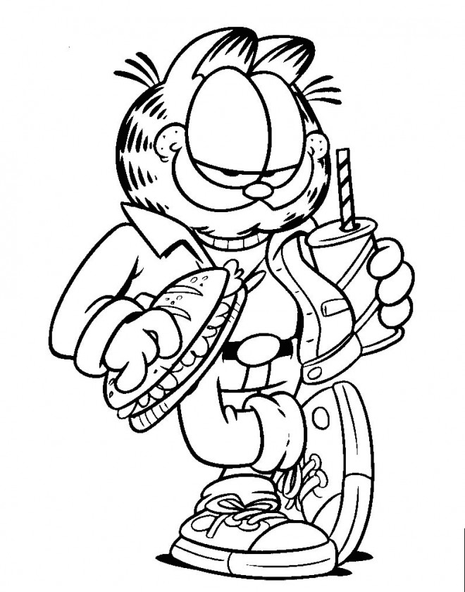 Coloriage Garfield en ligne dessin gratuit à imprimer