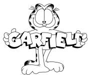 Coloriage Garfield en noir et blanc