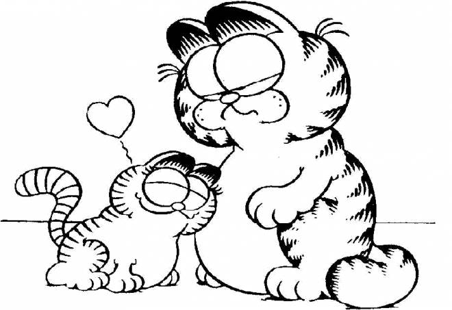 Coloriage et dessins gratuits Garfield et Nermal à imprimer
