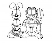 Coloriage Garfield et Odie à imprimer