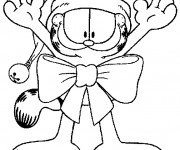 Coloriage Garfield et son ruban