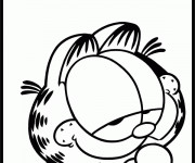 Coloriage et dessins gratuit Garfield facile à colorier à imprimer