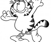 Coloriage Garfield fait du ballet