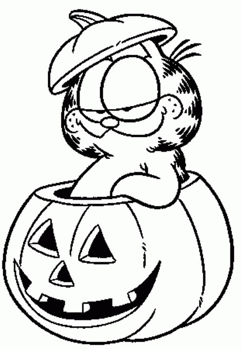 Coloriage et dessins gratuits Garfield Halloween à imprimer