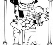 Coloriage Garfield joue le r&ocirc;le de Cleofatra