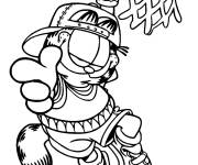 Coloriage Garfield joueur de basketball