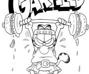Coloriage Garfield, le chat sportif