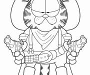 Coloriage Garfield, le cowboy