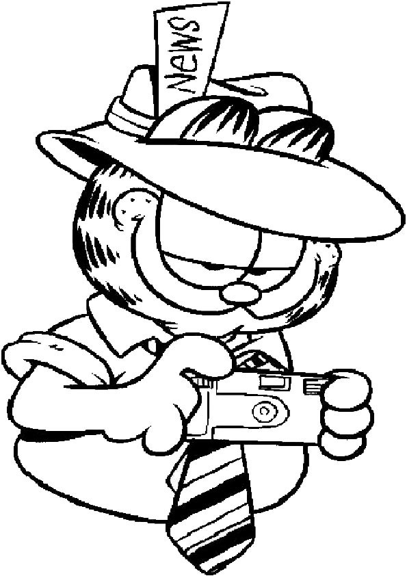 Coloriage et dessins gratuits Garfield le journaliste à imprimer