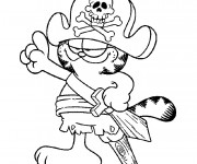 Coloriage et dessins gratuit Garfield le pirate à imprimer