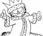 Coloriage Garfield Le roi