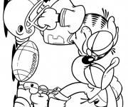 Coloriage Garfield se dispute avec Odie