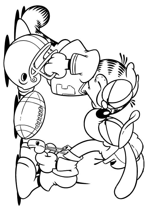 Coloriage Garfield se dispute avec Odie dessin gratuit à ...