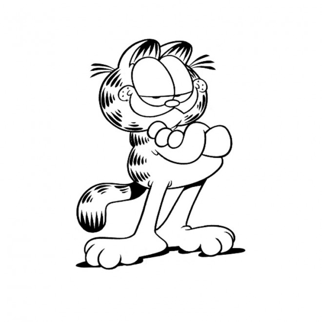 Coloriage Garfield simple dessin gratuit à imprimer