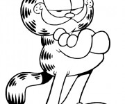 Coloriage et dessins gratuit Garfield sourit à imprimer