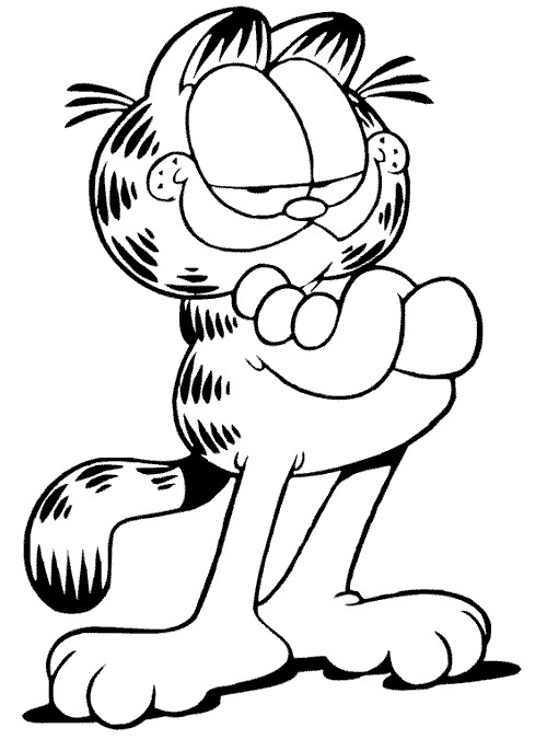 Coloriage et dessins gratuits Garfield sourit à imprimer