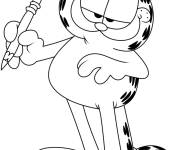 Coloriage Le chat Garfield aime colorier