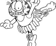 Coloriage Le chat Garfield joue au ballet