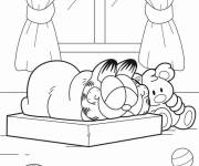 Coloriage Le Garfield endormi