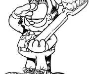 Coloriage Le soldat Garfield qui vous fait rire