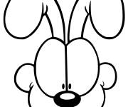 Coloriage T&ecirc;te de Odie le chien