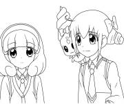 Coloriage Deux amies kawaii de Glitter Force