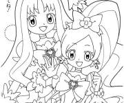 Coloriage Deux belles forces de l'anime Glitter Force