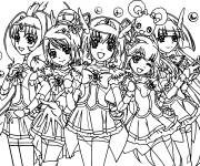 Coloriage Equipe de f&eacute;es puissantes de Glitter Force