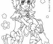 Coloriage F&eacute;e assise de l'anime Glitter Force