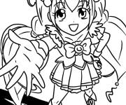 Coloriage F&eacute;e Cure Sunny se transforme