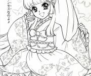 Coloriage F&eacute;e de Force scintillante en Kimono