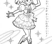 Coloriage F&eacute;e de Glitter Force avec sa baguette magique