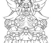 Coloriage Glitter Force fille en robe ail&eacute;