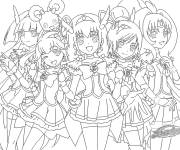 Coloriage Glitter Force pour les fans de mangas