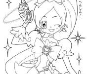 Coloriage La belle f&eacute;e Cure Peace de l'anime Glitter Force
