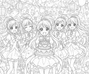 Coloriage La f&ecirc;te des princesses de Glitter Force