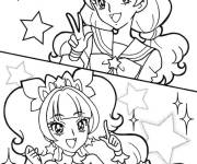 Coloriage Les belles f&eacute;es de Glitter Force parmi les &eacute;toiles