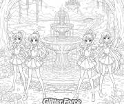 Coloriage Les combattantes de Glitter Force