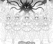 Coloriage Les f&eacute;es de glitter force contre le d&eacute;mon
