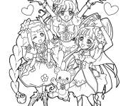 Coloriage Les princesses joyeuses de Glitter Force