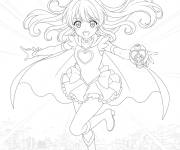 Coloriage Miyuki Hoshizora chef de Glitter Force