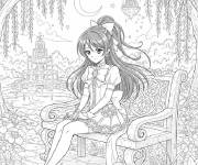 Coloriage Moment de r&eacute;flexion de Chloe de Glitter Force
